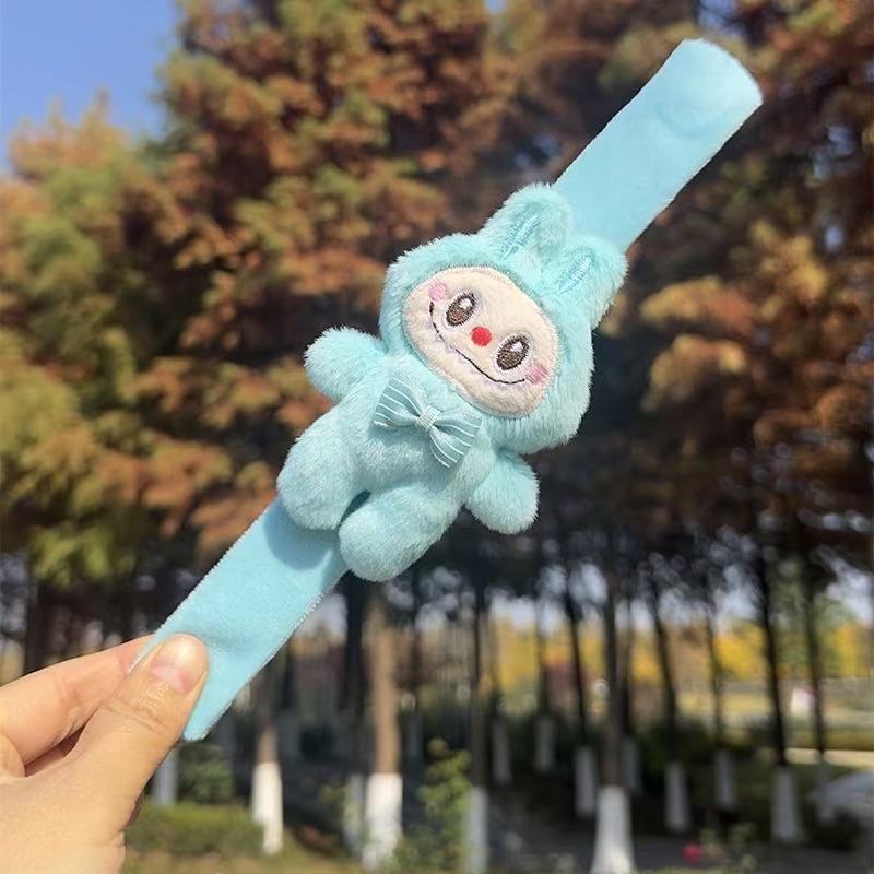 Cartoon Labubu Klatsch-Schnapp-Wickel-Armband Niedliche Lustige Spielzeuge Kinder Handring Dekoration blau von Joom DACH