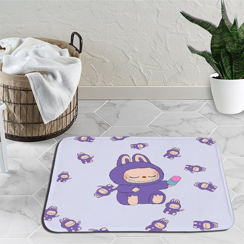 Cartoon Labubu Schlafzimmerteppich Zuhause Bettvorleger Decke Plüsch Bettvorleger Wohnzimmer Sofa Couchtisch Rutschfeste Fußmatte 6 von Joom DACH