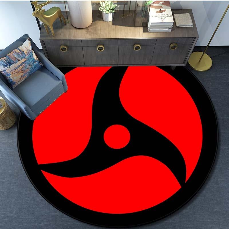 Cartoon Naruto runder Teppich für Wohnzimmer, Schlafzimmer, rutschfeste Bodenmatte 80cm von Joom DACH