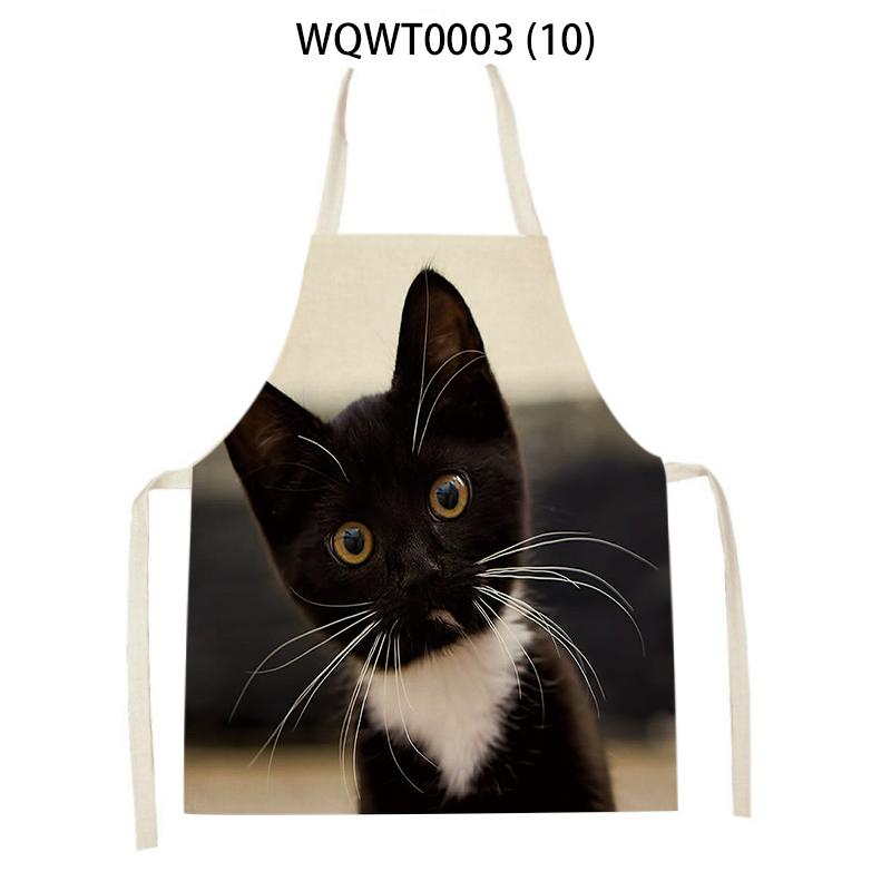Cartoon Nette Katze Gedruckt Ärmellose Schürze Schwarz Küche Schürze Frauen Kochen Schürze Hause Backen Antifouling Antifouling Lätzchen 47x38cm von Joom DACH