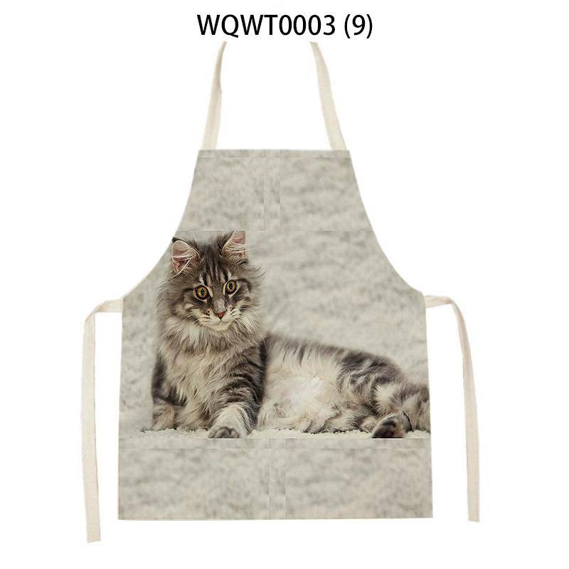 Cartoon Nette Katze Gedruckt Ärmellose Schürze Schwarz Küche Schürze Frauen Kochen Schürze Hause Backen Antifouling Antifouling Lätzchen 68x55cm von Joom DACH