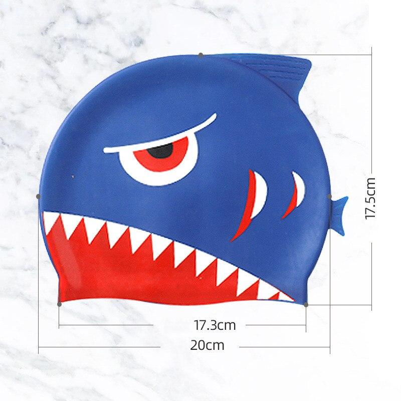 Cartoon Niedliche Fisch Hai Form Silikon Badekappe für Kinder Schützen Ohren Schwimmen Hut für Jungen Mädchen Schwimmbad Zubehör von Joom DACH
