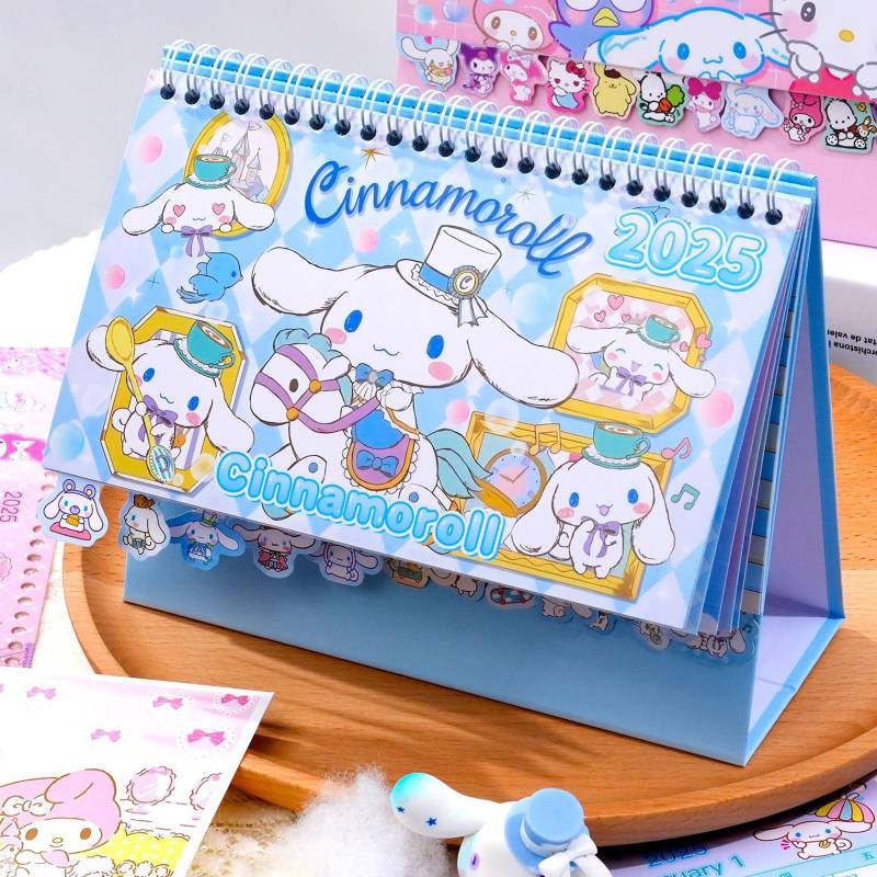 Cartoon Niedlicher Desktop-Kalender Anime Kuromi Cinnamoroll Melody Kt Cat Kalender Kawaii Desktop-Dekoration Terminplaner Geschenke von Joom DACH
