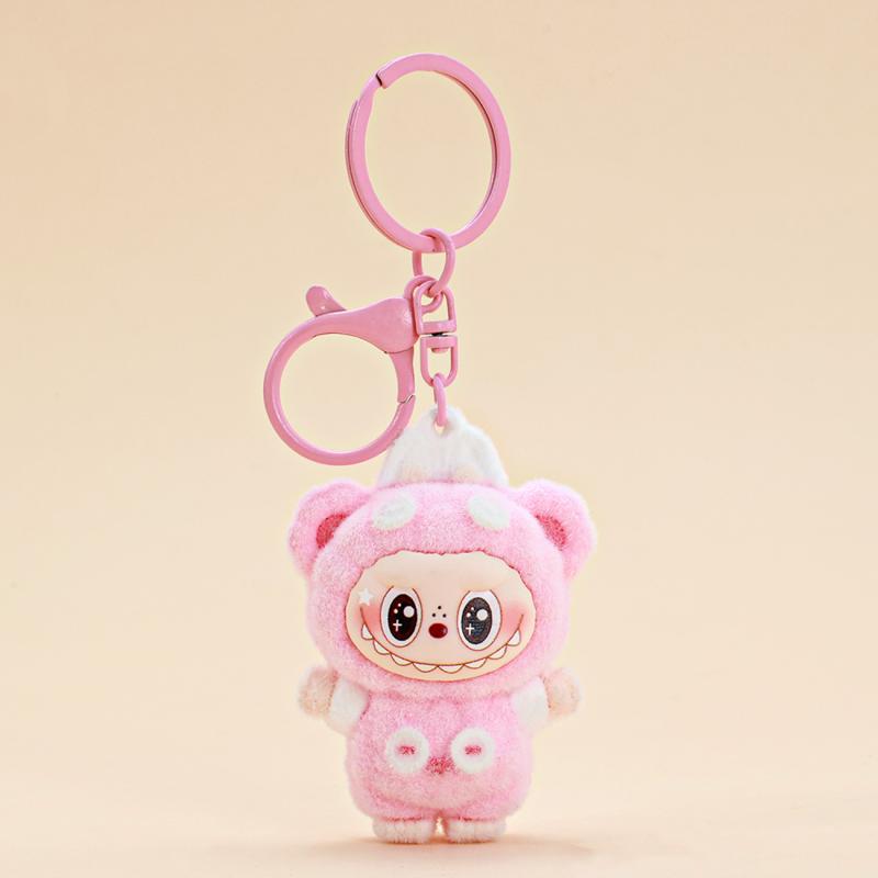 Cartoon Niedlicher Labubu Schlüsselanhänger Beflockung Kawaii Puppe Autoschlüssel Tasche Anhänger Schlüsselring Souvenir Schmuck Geschenke Für Frauen Männer rosa von Joom DACH
