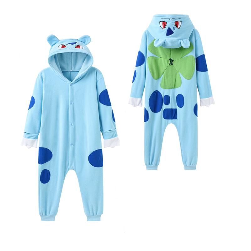 Cartoon Onesie für Kinder Gengar einteiliger Pyjama Kinder Kigurumi Halloween Cosplay Kostüm Party Geschenk 120 blau von Joom DACH