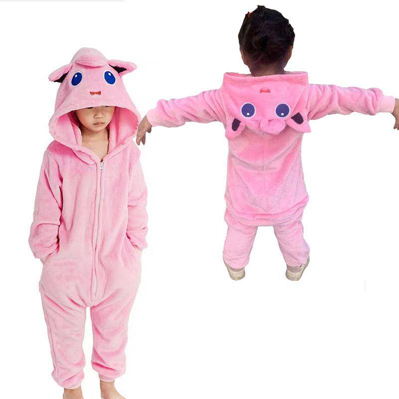 Cartoon Onesie für Kinder Gengar einteiliger Pyjama Kinder Kigurumi Halloween Cosplay Kostüm Party Geschenk 130 rosa von Joom DACH