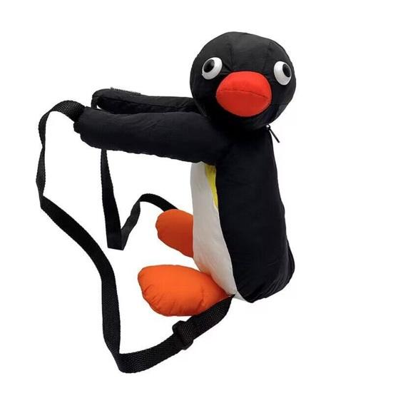 Cartoon-Rucksack in Pinguinform, weicher Plüsch, verstellbare Schultergurte, große Tragkraft, Kinder-Plüschpuppentasche, Umhängetasche, Mini-Rucksack Penguin von Joom DACH