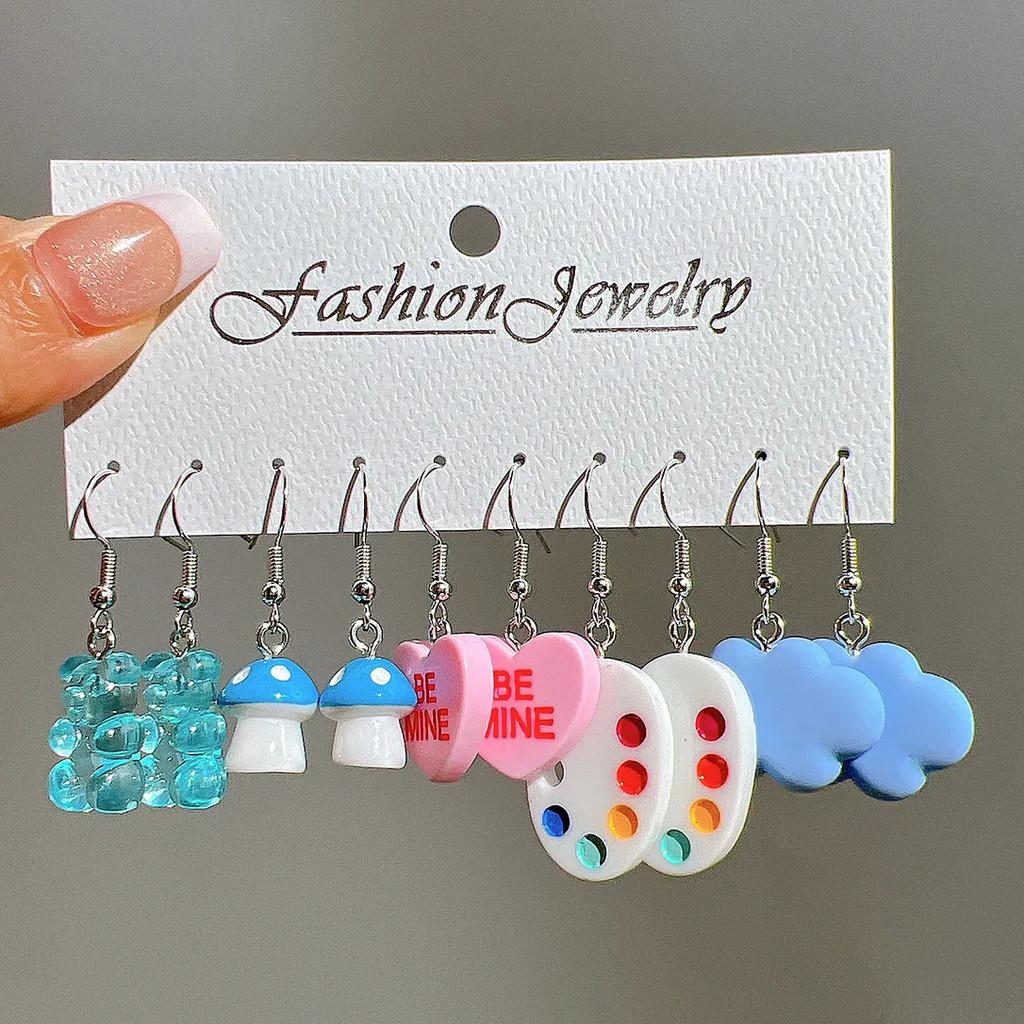 Cartoon Schmetterling Herz Haken Ohrring Set für Frauen Bunte Harz Ente Tropfen Ohrringe Piercing Zubehör Schmuck 20 von Joom DACH