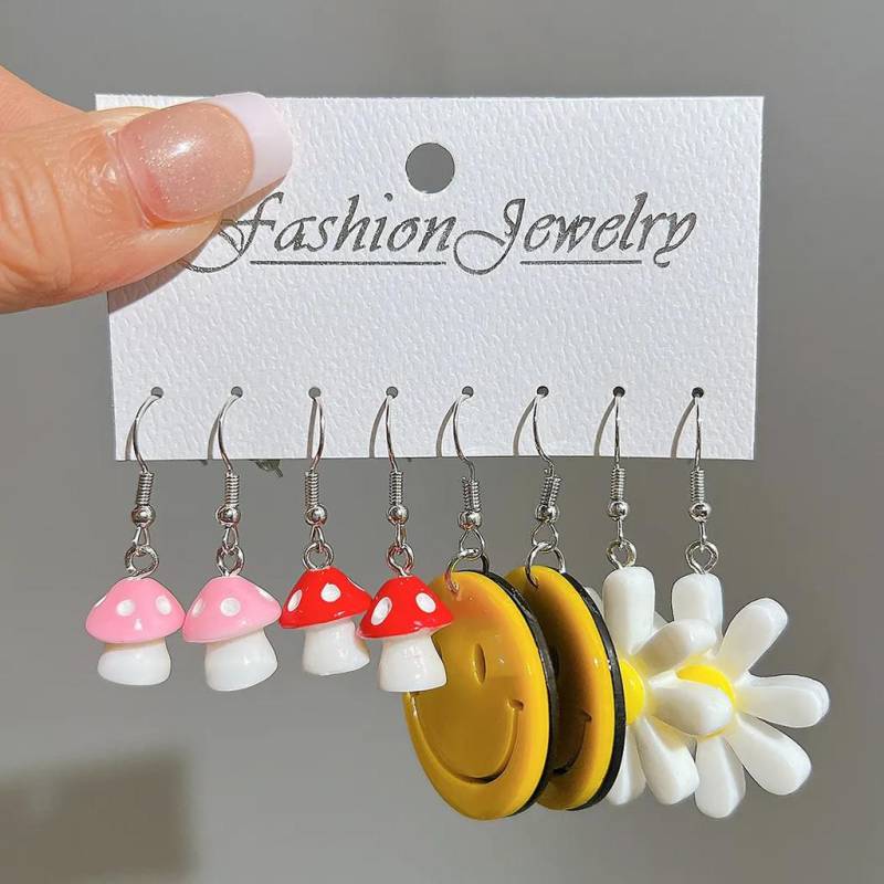 Cartoon Schmetterling Herz Haken Ohrring Set für Frauen Bunte Harz Ente Tropfen Ohrringe Piercing Zubehör Schmuck 22 von Joom DACH
