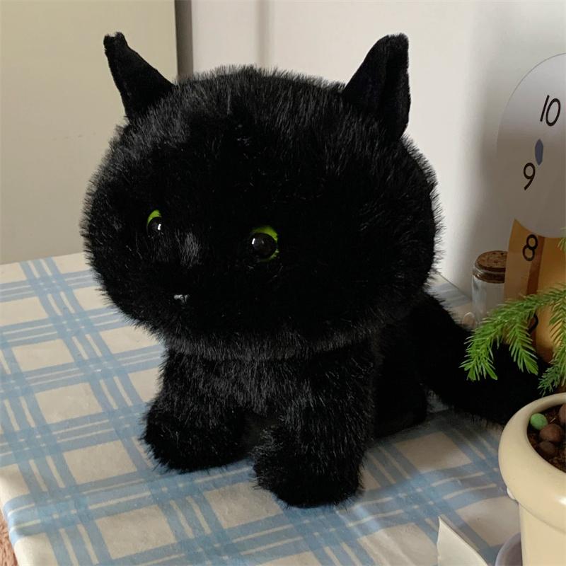Cartoon Schwarze Katze Plüschtier Simulation Plüschtier Katze Puppe Lebensecht Weich Stofftiere Puppe Kawai Geburtstagsgeschenk 30cm schwarz von Joom DACH