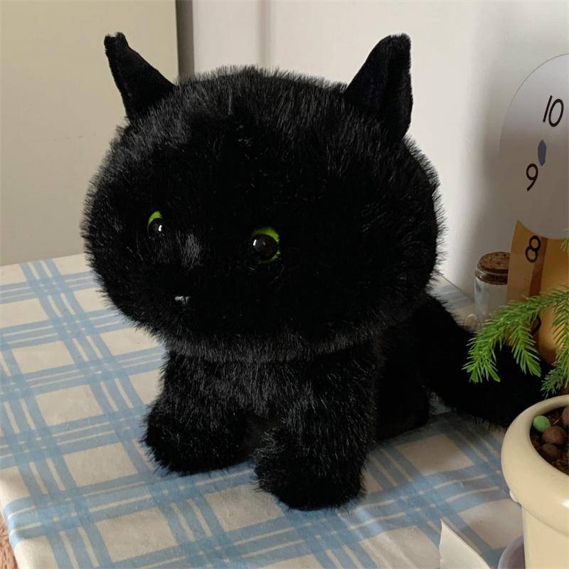 Cartoon Schwarze Katze Plüschtier Simulation Plüschtier Katze Puppe Lebensecht Weich Stofftiere Puppe Kawai Geburtstagsgeschenk 30cm schwarz von Joom DACH