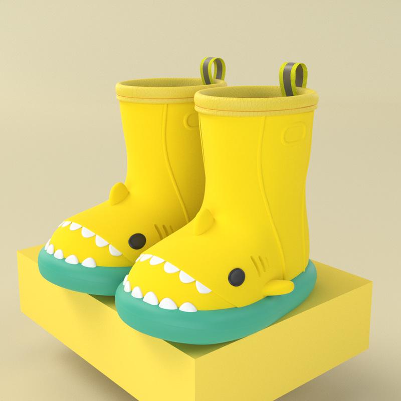 Cartoon Shark Kinder Regen Stiefel Mädchen Baby Rutschfeste Regen Stiefel Kinder Niedliche Wasserschuhe Wasserdichte Kinder Gummischuhe 23 von Joom DACH