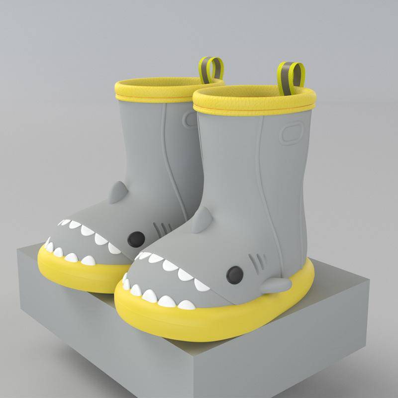 Cartoon Shark Kinder Regen Stiefel Mädchen Baby Rutschfeste Regen Stiefel Kinder Niedliche Wasserschuhe Wasserdichte Kinder Gummischuhe 23 von Joom DACH