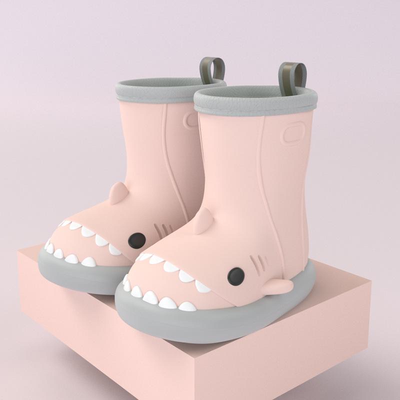 Cartoon Shark Kinder Regen Stiefel Mädchen Baby Rutschfeste Regen Stiefel Kinder Niedliche Wasserschuhe Wasserdichte Kinder Gummischuhe 27 von Joom DACH