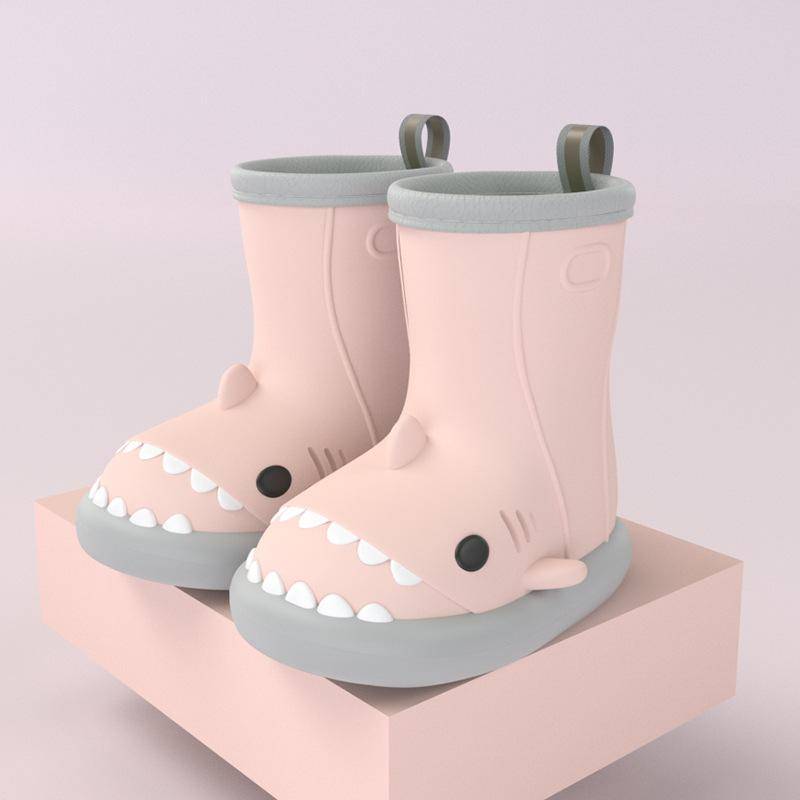 Cartoon Shark Kinder Regen Stiefel Mädchen Baby Rutschfeste Regen Stiefel Kinder Niedliche Wasserschuhe Wasserdichte Kinder Gummischuhe 27 von Joom DACH
