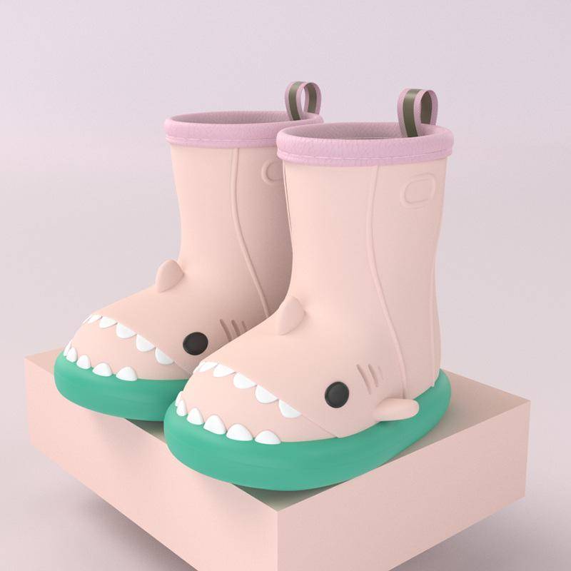 Cartoon Shark Kinder Regen Stiefel Mädchen Baby Rutschfeste Regen Stiefel Kinder Niedliche Wasserschuhe Wasserdichte Kinder Gummischuhe 28 von Joom DACH