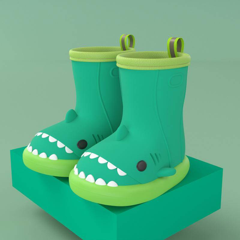 Cartoon Shark Kinder Regen Stiefel Mädchen Baby Rutschfeste Regen Stiefel Kinder Niedliche Wasserschuhe Wasserdichte Kinder Gummischuhe 33 von Joom DACH