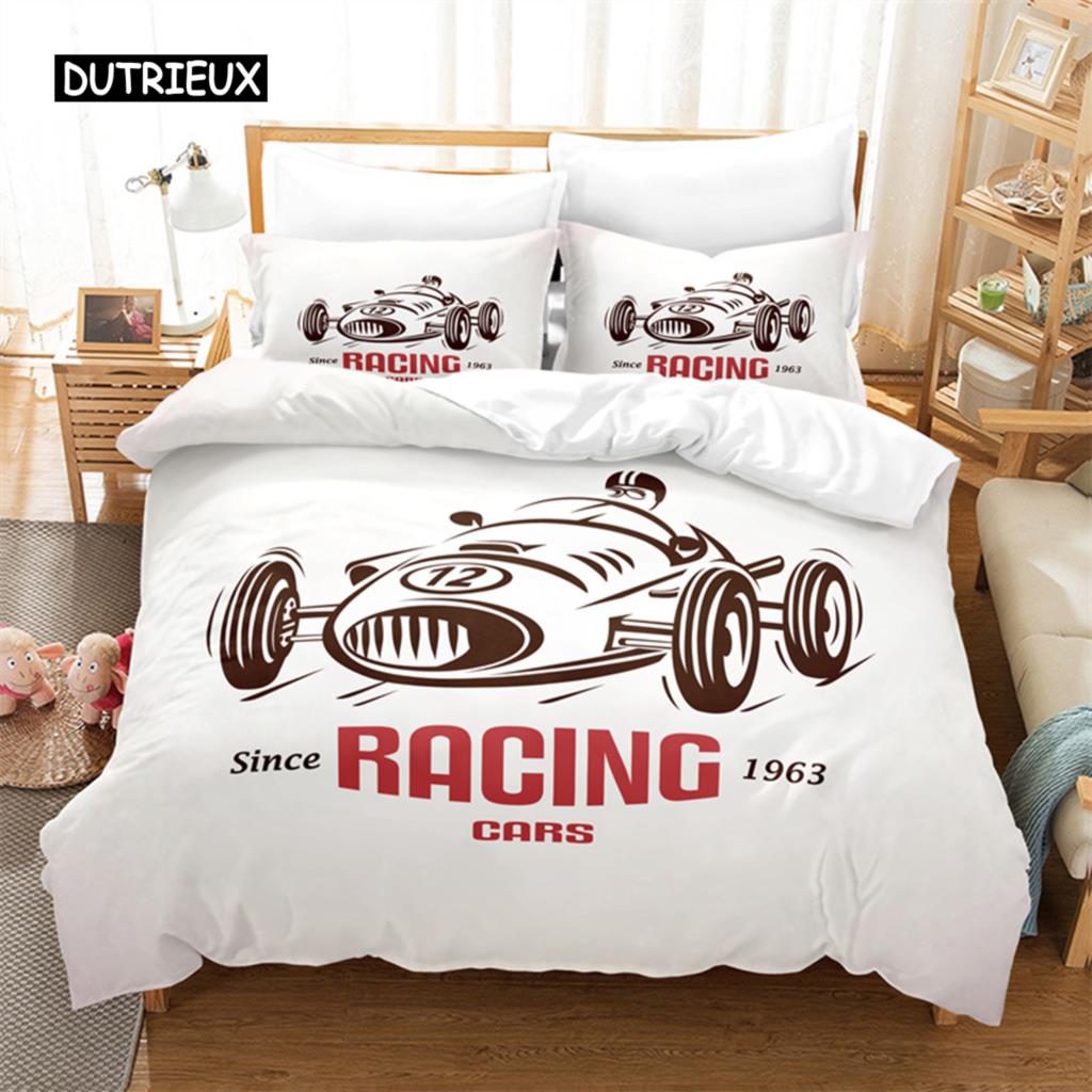 Cartoon Sportwagen Bettwäsche-Set Bettbezug-Set 3D-Bettwäsche Digitaldruck Bettwäsche Queen Size Bettwäsche-Set Modedesign EU single(135x200cm) von Joom DACH