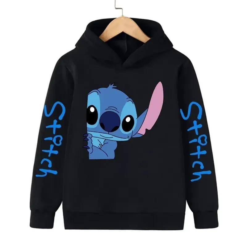 Cartoon Stitch Kinder-Hoodies Kinder Mädchen und Jungen Lilo und Stitch Sportbekleidung Anime Kinderkleidung Lässige Hoodies 140 von Joom DACH