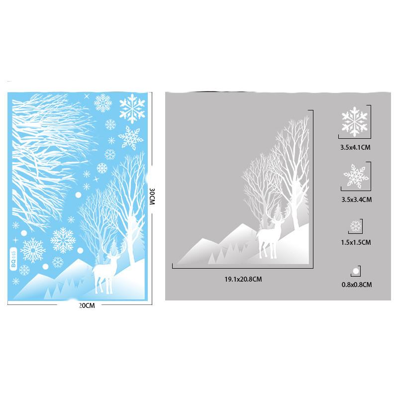 Cartoon Weihnachtsspiegel Aufkleber Weihnachtsmann Elch Schneeflocke Glas Wandaufkleber Fensterdeko Frohe Weihnachten Deko Statischer Aufkleber von Joom DACH