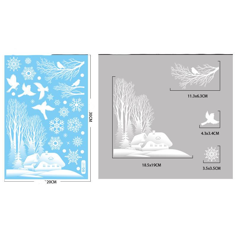 Cartoon Weihnachtsspiegel Aufkleber Weihnachtsmann Elch Schneeflocke Glas Wandaufkleber Fensterdeko Frohe Weihnachten Deko Statischer Aufkleber von Joom DACH