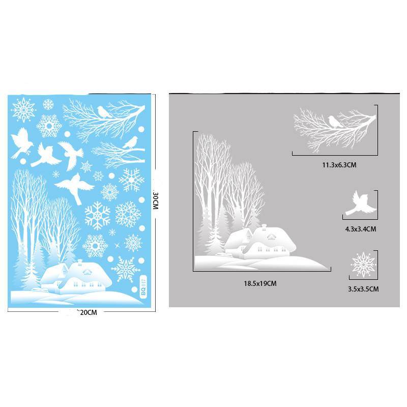 Cartoon Weihnachtsspiegel Aufkleber Weihnachtsmann Elch Schneeflocke Glas Wandaufkleber Fensterdeko Frohe Weihnachten Deko Statischer Aufkleber von Joom DACH