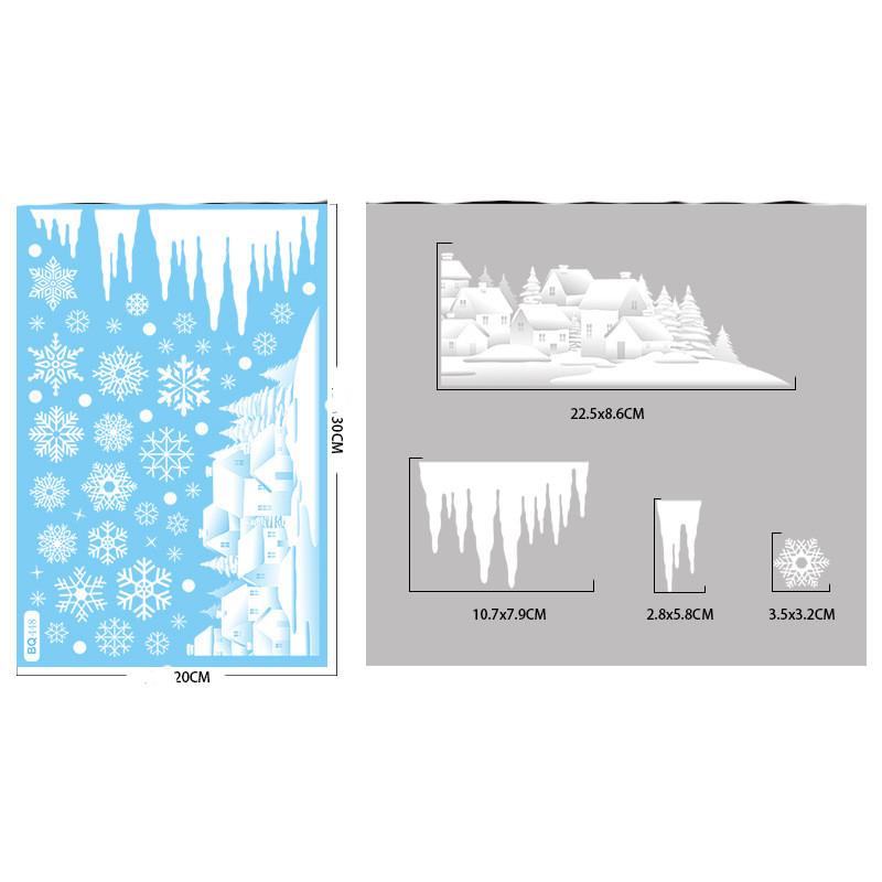 Cartoon Weihnachtsspiegel Aufkleber Weihnachtsmann Elch Schneeflocke Glas Wandaufkleber Fensterdeko Frohe Weihnachten Deko Statischer Aufkleber von Joom DACH