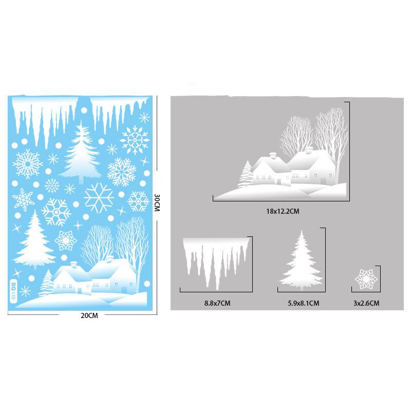 Cartoon Weihnachtsspiegel Aufkleber Weihnachtsmann Elch Schneeflocke Glas Wandaufkleber Fensterdeko Frohe Weihnachten Deko Statischer Aufkleber von Joom DACH