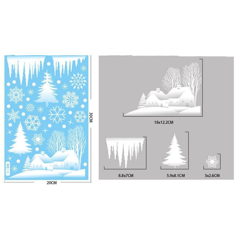 Cartoon Weihnachtsspiegel Aufkleber Weihnachtsmann Elch Schneeflocke Glas Wandaufkleber Fensterdeko Frohe Weihnachten Deko Statischer Aufkleber von Joom DACH