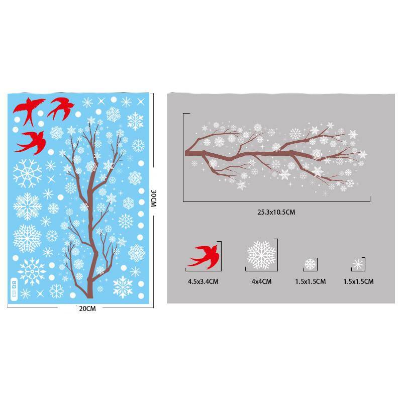 Cartoon Weihnachtsspiegel Aufkleber Weihnachtsmann Elch Schneeflocke Glas Wandaufkleber Fensterdeko Frohe Weihnachten Deko Statischer Aufkleber von Joom DACH