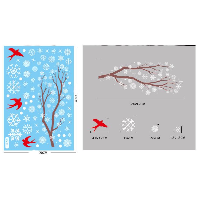 Cartoon Weihnachtsspiegel Aufkleber Weihnachtsmann Elch Schneeflocke Glas Wandaufkleber Fensterdeko Frohe Weihnachten Deko Statischer Aufkleber von Joom DACH