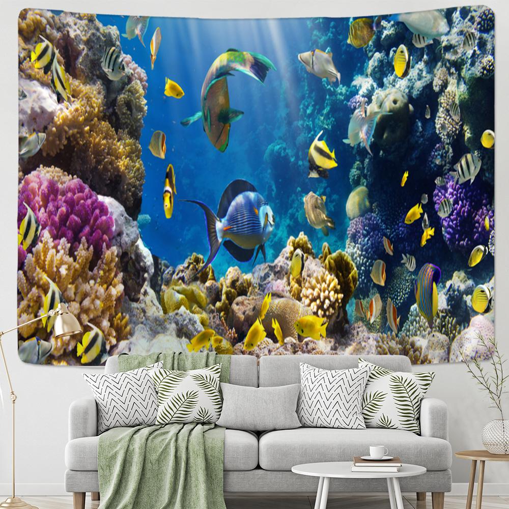 Cartoon Whale Wandteppich Hängen Bohemian Hippie Kawaii Ozean Kinderzimmer Schlafsaal Wohnkultur 320x182cm von Joom DACH