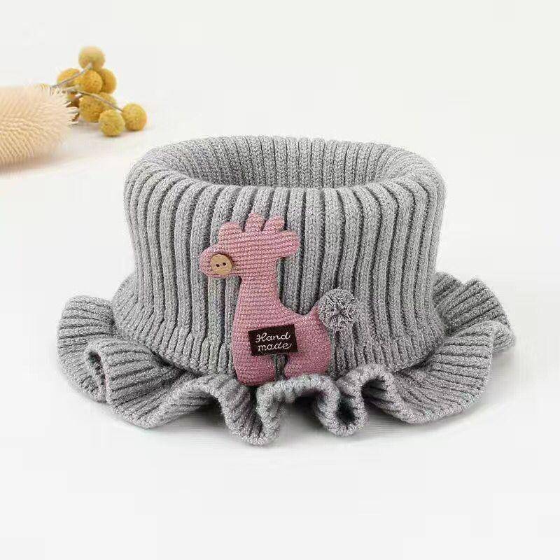Cartoon Winter Schal Baby Kleinkind Jungen Kinder Mädchen Winter Warme Gestrickte Schals Rüschen Hals Kragen Zubehör Baby One Size von Joom DACH