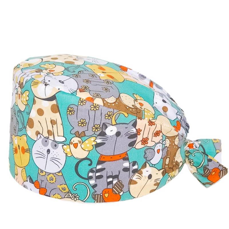 Cartoon chirurgische Kappe 100 % Baumwolle Arbeit chirurgische Kappen Krankenschwester Arzt Zubehör medizinische Krankenhaus Dental Peeling Hut Frauen Männer One Size von Joom DACH