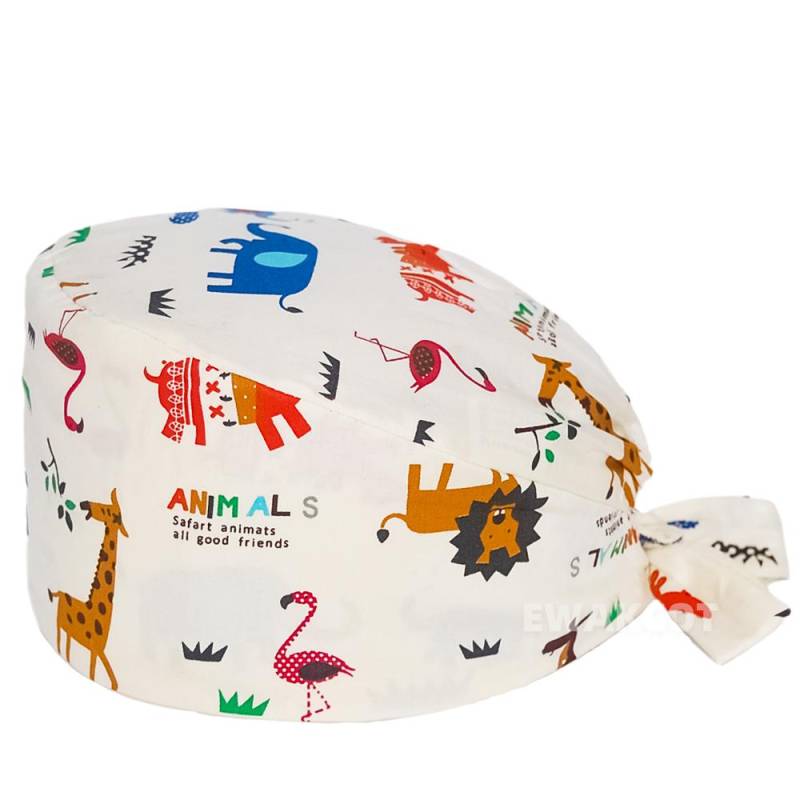 Cartoon chirurgische Kappe 100 % Baumwolle Arbeit chirurgische Kappen Krankenschwester Arzt Zubehör medizinische Krankenhaus Dental Peeling Hut Frauen Männer One Size von Joom DACH