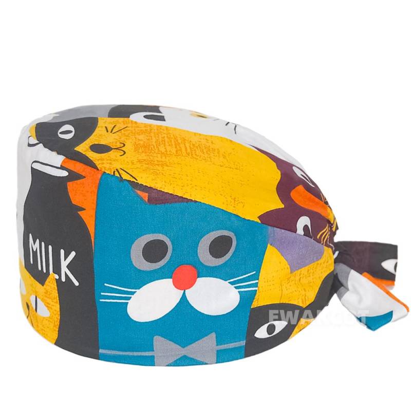 Cartoon chirurgische Kappe 100 % Baumwolle Arbeit chirurgische Kappen Krankenschwester Arzt Zubehör medizinische Krankenhaus Dental Peeling Hut Frauen Männer One Size von Joom DACH