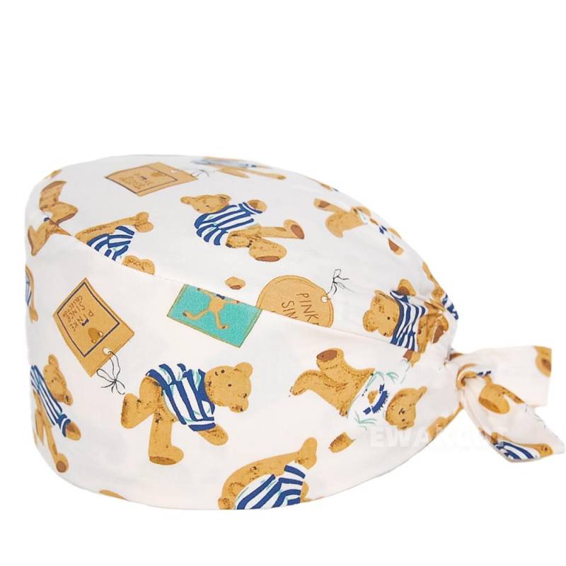 Cartoon chirurgische Kappe 100 % Baumwolle Arbeit chirurgische Kappen Krankenschwester Arzt Zubehör medizinische Krankenhaus Dental Peeling Hut Frauen Männer One Size von Joom DACH