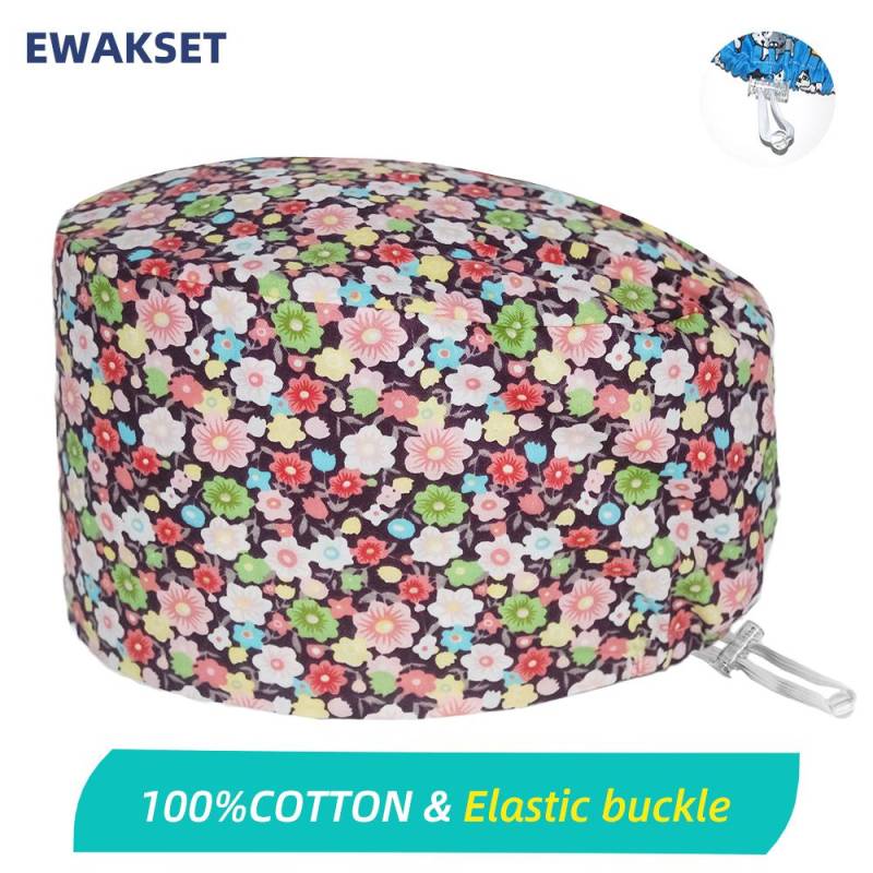 Cartoon chirurgische Kappe 100 % Baumwolle Arbeit chirurgische Kappen Krankenschwester Arzt Zubehör medizinische Krankenhaus Dental Peeling Hut Frauen Männer One Size von Joom DACH