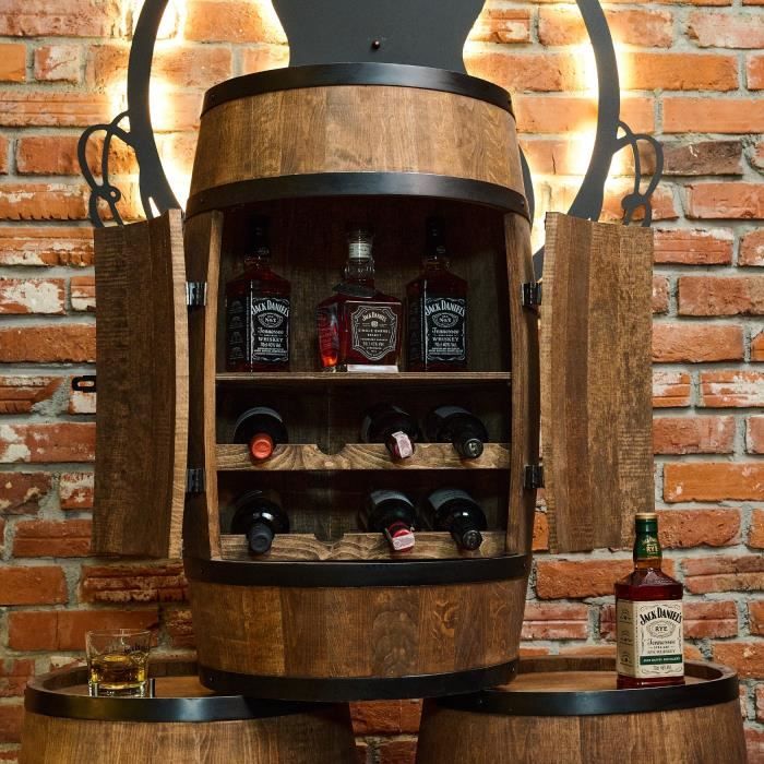 Casier à vin - Creative Cooper - Tonneau en bois avec portes, porte-bouteilles et étagère, casier à alcool, 80x50 cm, wengé Casier à vin - Creative Cooper - Tonneau en bois avec portes, porte-bouteilles et étagère, casier à alcool, 80x50 cm, wengé von Joom DACH