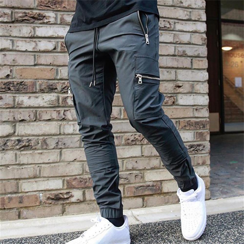 Casual Cargo Pants Herren Hip Hop Streetwear Jogger Pant Mode Hose Multi-Pocket Casual Joggers Jogginghose Herren Hose S grau von Joom DACH