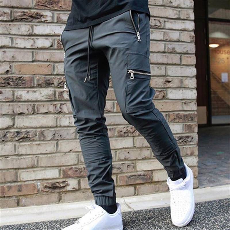 Casual Cargo Pants Herren Hip Hop Streetwear Jogger Pant Mode Hose Multi-Pocket Casual Joggers Jogginghose Herren Hose S grau von Joom DACH