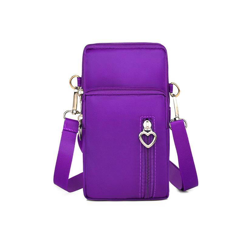 Casual Kleine Umhängetasche Frauen Handy Tasche Fall Wasserdichte Nylon Sport Arm Paket Mini Messenger Geldbörse Umhängetasche Handtasche 17*6*9cm licht lila von Joom DACH