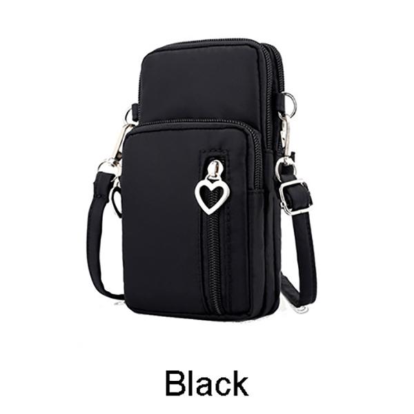 Casual Kleine Umhängetasche Frauen Handy Tasche Fall Wasserdichte Nylon Sport Arm Paket Mini Messenger Geldbörse Umhängetasche Handtasche 17*6*9cm schwarz von Joom DACH