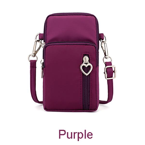Casual Kleine Umhängetasche Frauen Handy Tasche Fall Wasserdichte Nylon Sport Arm Paket Mini Messenger Geldbörse Umhängetasche Handtasche 17*6*9cm violett von Joom DACH