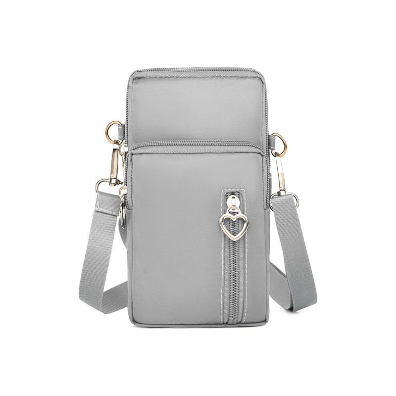 Casual Kleine Umhängetasche Frauen Handy Tasche Fall Wasserdichte Nylon Sport Arm Paket Mini Messenger Geldbörse Umhängetasche Handtasche 17*6*9cm graue von Joom DACH