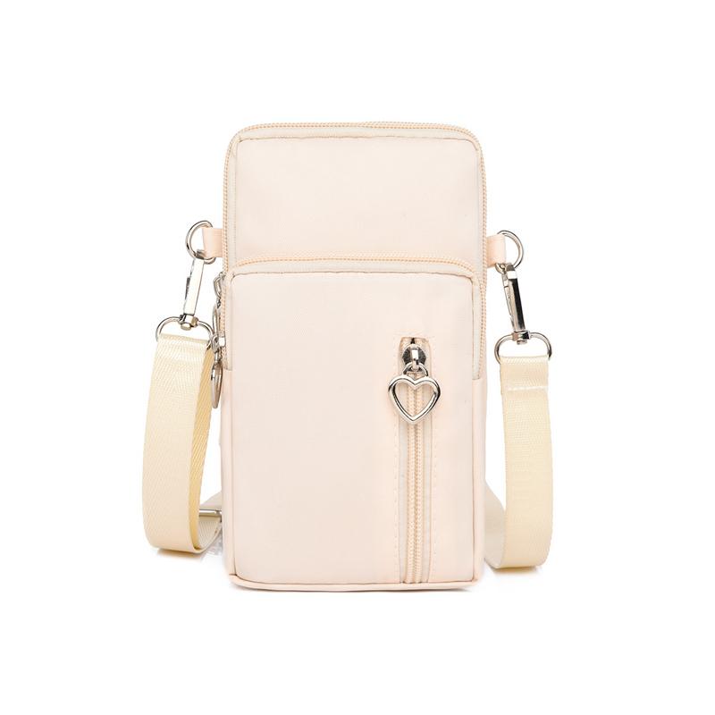 Casual Kleine Umhängetasche Frauen Handy Tasche Fall Wasserdichte Nylon Sport Arm Paket Mini Messenger Geldbörse Umhängetasche Handtasche 17*6*9cm beige von Joom DACH
