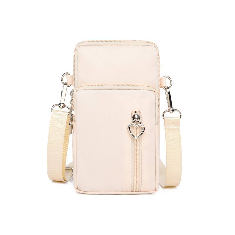Casual Kleine Umhängetasche Frauen Handy Tasche Fall Wasserdichte Nylon Sport Arm Paket Mini Messenger Geldbörse Umhängetasche Handtasche 17*6*9cm beige von Joom DACH