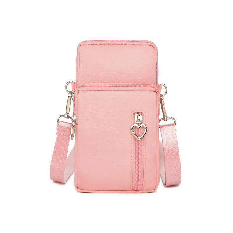 Casual Kleine Umhängetasche Frauen Handy Tasche Fall Wasserdichte Nylon Sport Arm Paket Mini Messenger Geldbörse Umhängetasche Handtasche 17*6*9cm rosa von Joom DACH