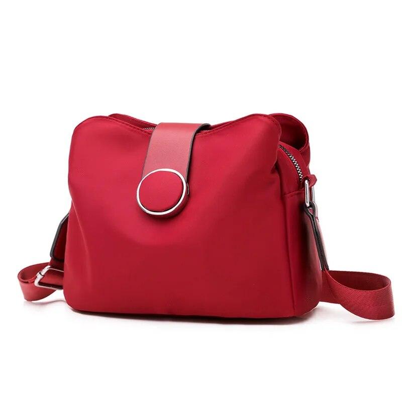 Casual Nylon Schulter Tasche Frauen Mode Wasserdichte Umhängetasche Reise Licht Kleine Umhängetasche Einkaufen Dame Handtasche Geldbörse 22x11x18cm rot von Joom DACH