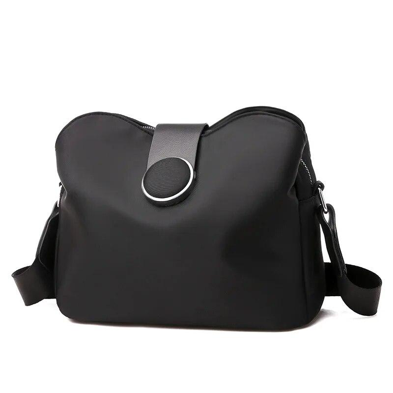 Casual Nylon Schulter Tasche Frauen Mode Wasserdichte Umhängetasche Reise Licht Kleine Umhängetasche Einkaufen Dame Handtasche Geldbörse 22x11x18cm schwarz von Joom DACH